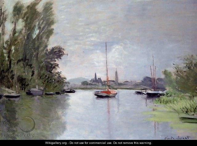 Argenteuil Seen From The Small Arm Of The Seine - Claude Oscar Monet