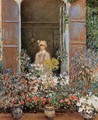 Camille Monet At The Window Argentuile - Claude Oscar Monet