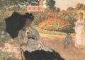 Camille In The Garden With Jean And His Nanny - Claude Oscar Monet