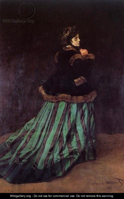 Camille Aka The Woman In A Green Dress - Claude Oscar Monet