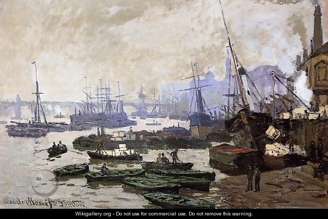 Boats In The Port Of London - Claude Oscar Monet