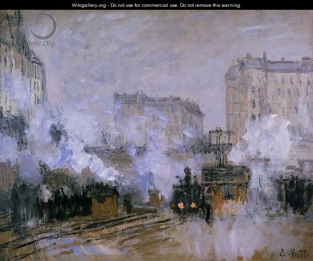 Exterior Of The Saint Lazare Station Arrival Of A Train - Claude Oscar Monet