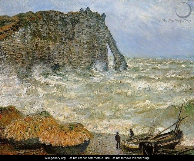 Etretat Rough Sea - Claude Oscar Monet