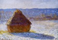 Grainstack In The Morning Snow Effect - Claude Oscar Monet