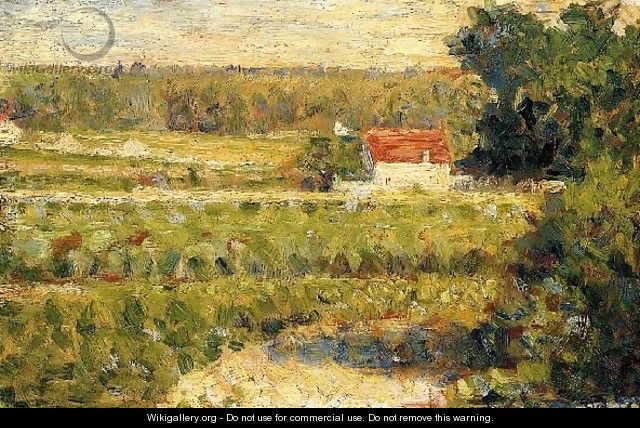 House With Red Roof - Georges Seurat