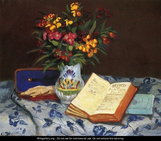 Still Life With Box With Blue Gloves - Armand Guillaumin