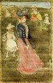 Lady In A Pink Skirt - Maurice Brazil Prendergast