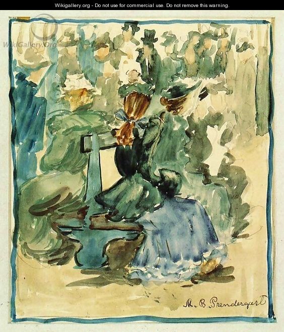 Ladies Seated On A Bench Aka Ladies In The Park - Maurice Brazil Prendergast