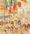 Piazza Of St Marks Aka The Piazza Flags Venice - Maurice Brazil Prendergast