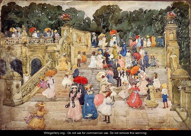 The Mall Central Park Aka Steps Central Park Or The Terrace Bridge Central Park - Maurice Brazil Prendergast