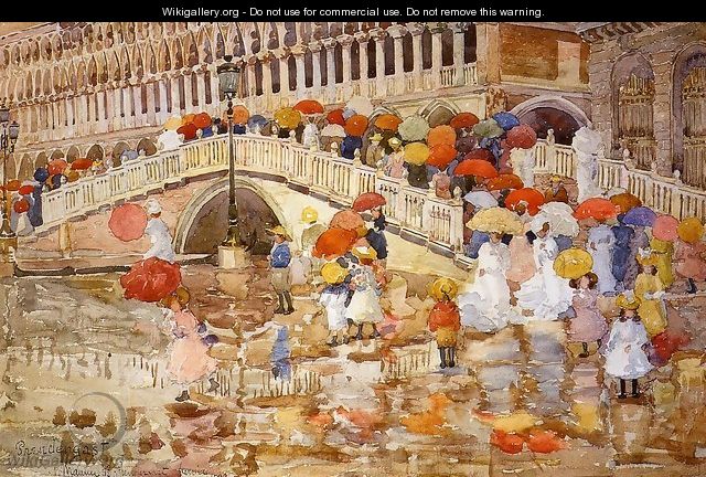 Umbrellas In The Rain - Maurice Brazil Prendergast