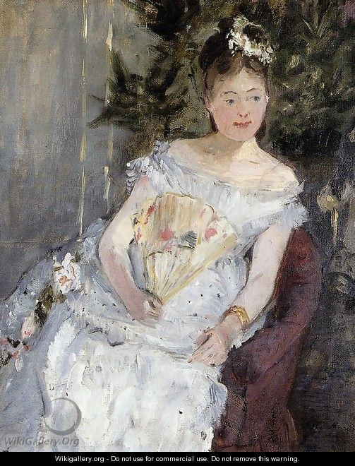 Portrait Of Marguerite Carre Aka Young Girl In A Ball Gown - Berthe Morisot