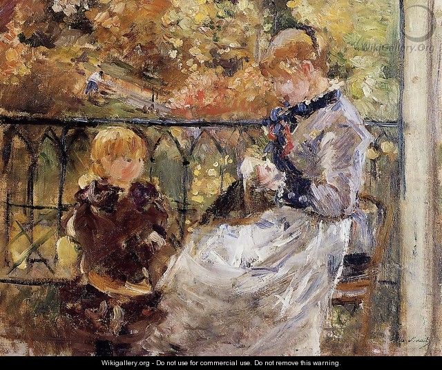 On The Balcony Of Eugene Manets Room At Bougival - Berthe Morisot