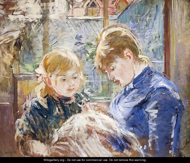 The Sewing Lesson Aka The Artists Daughter Julie With Her Nanny - Berthe Morisot