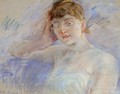 Young Woman In White Aka Isabelle Lemmonier - Berthe Morisot