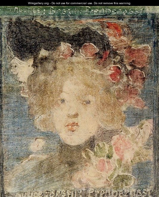 Head Of A Girl (with Roses) - Maurice Brazil Prendergast