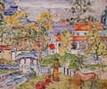 Figures And Donkeys Aka Fantasy With Horse - Maurice Brazil Prendergast