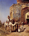 Old Blue Tiled Mosque Outside Of Delhi India - Edwin Lord Weeks