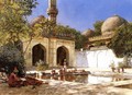 Figures In The Courtyard Of A Mosque - Edwin Lord Weeks