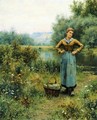 Girl In A Landscape - Daniel Ridgway Knight