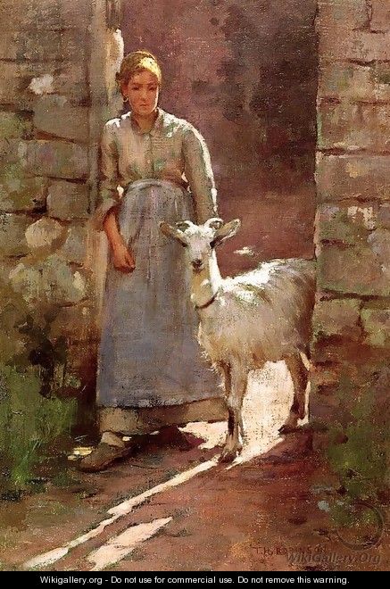 Girl With Goat - Theodore Robinson