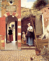 The Courtyard of a House in Delft 1658 - Pieter De Hooch