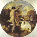 Female Bathers Surprised By A Swan - William Etty