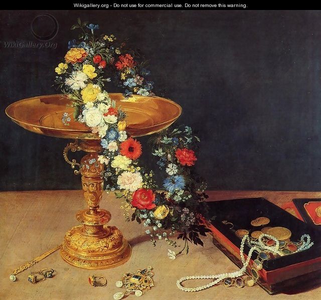 Still-Life with Garland of Flowers and Golden Tazza 1618 - Jan The Elder Brueghel