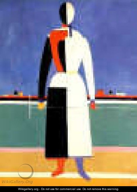 A Woman With A Rake - Kazimir Severinovich Malevich A Woman With A Rake - Kazimir Severinovich Malevich
