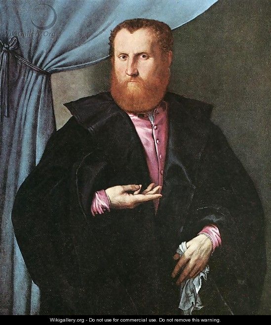 Portrait Of A Man In Black Silk Cloak - Lorenzo Lotto