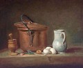 Still Life With Copper Pan And Pestle And Mortar - Jean-Baptiste-Simeon Chardin