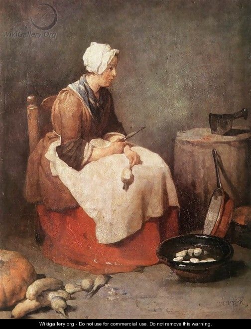 Girl Peeling Vegetables - Jean-Baptiste-Simeon Chardin