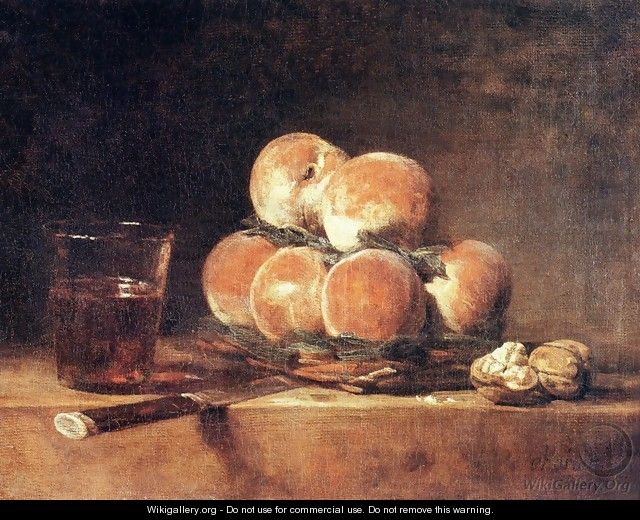 A Basket Of Peaches - Jean-Baptiste-Simeon Chardin