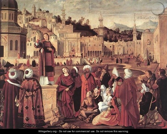 The Sermon of St Stephen 1514 - Vittore Carpaccio - WikiGallery.org ...