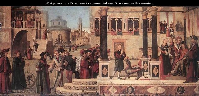 The Daughter of of Emperor Gordian is Exorcised by St Triphun 1507 - Vittore Carpaccio