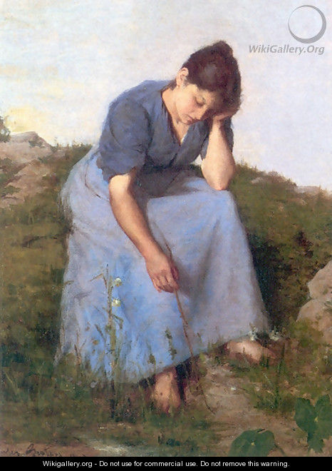 Young Woman In A Field - Jules (Adolphe Aime Louis) Breton