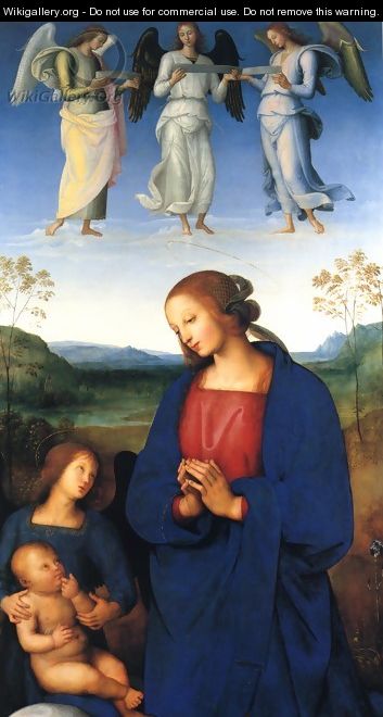 The Virgin and Child with an Angel 1496-1500 - Pietro Vannucci Perugino
