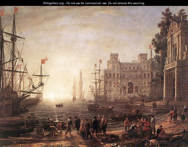 Port Scene with the Villa Medici 1637 - Claude Lorrain (Gellee)