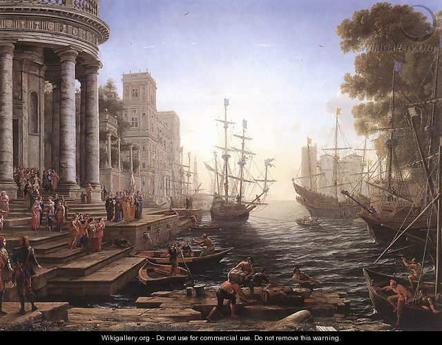 Port Scene with the Embarkation of St Ursula 1641 - Claude Lorrain (Gellee)