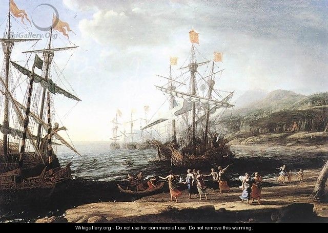 Marine with the Trojans Burning their Boats 1643 - Claude Lorrain (Gellee)