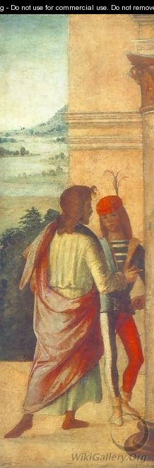 Two Young Man at a Column (detail) - Lorenzo Costa