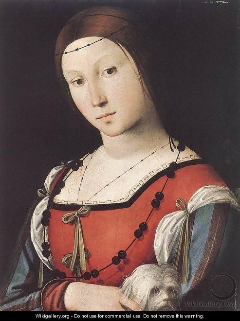 Portrait of a Lady with a Lap-dog c. 1500 - Lorenzo Costa