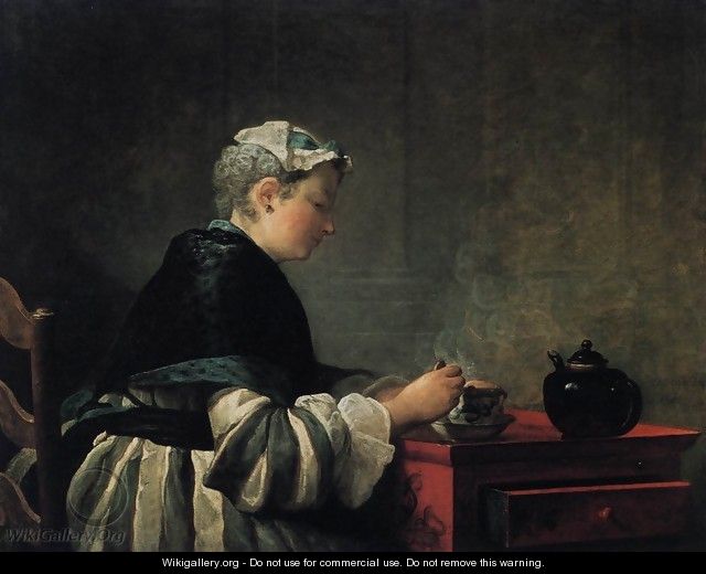 Woman Taking Tea 1735 - Jean-Baptiste-Simeon Chardin