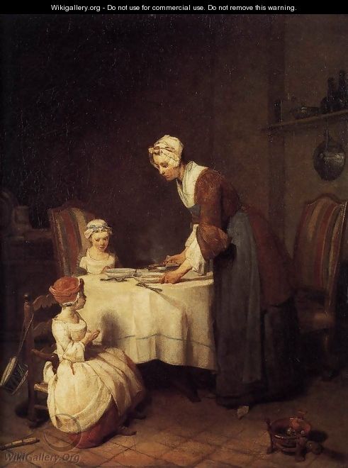 The Prayer before Meal before 1740 - Jean-Baptiste-Simeon Chardin