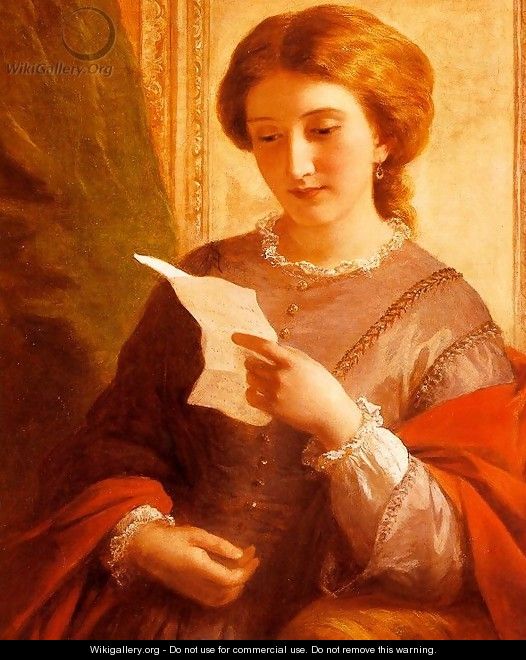 Girl Reading a Letter - Alfred-Edward Chalon