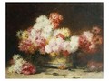 Chrysanthemum And Other Flowers In A Bowl - Achille Zo