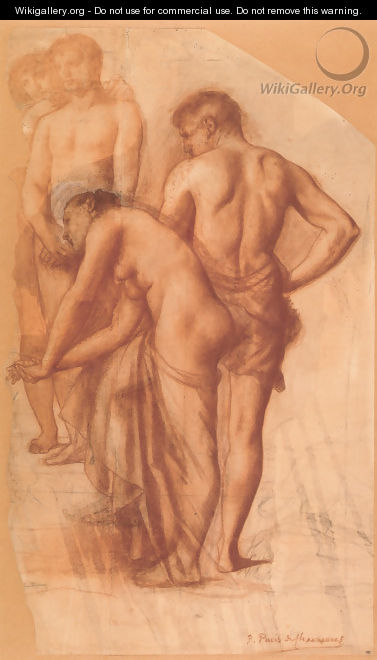 Study of Four Figures for Repose, 1863 - Pierre Cécile Puvis de Chevannes