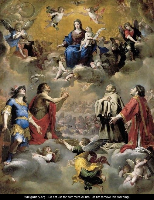 Virgin and Child in Glory with Saints 1655 - Giovanni Battista Carlone