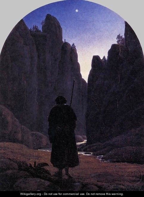 Pilgrim in a Rocky Valley c. 1820 - Carl Gustav Carus