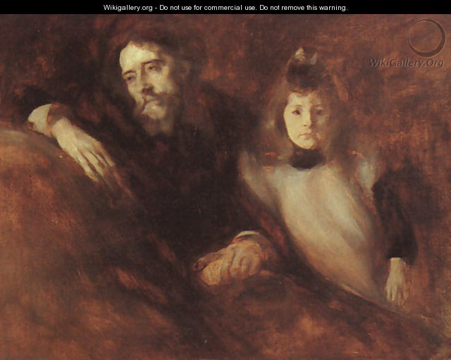 Alphonse Daudet and his Daughter 1890 - Eugene Carriere